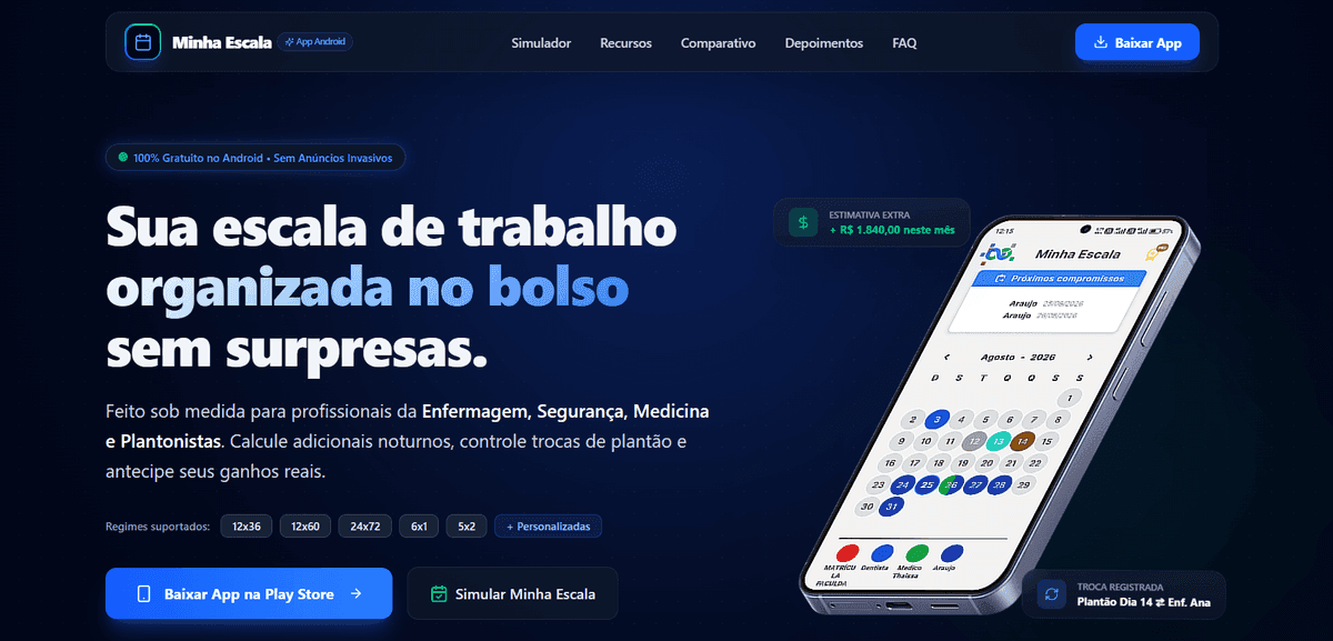 Minha Escala - Landing Page